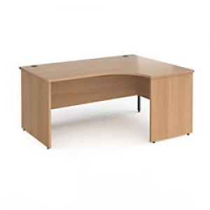 image of Dams International Right Hand Ergonomic Desk with Beech Coloured MFC Top and Graphite Panel Ends and Silver Frame Corner Post Legs Contract 25 1600 x