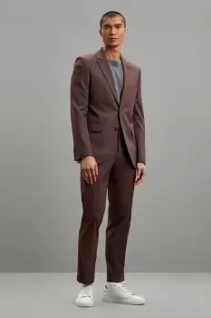 Image of Mens Slim Fit Brown Suit Trousers