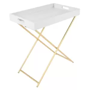 Image of Wooden Tray Top Butler Table White