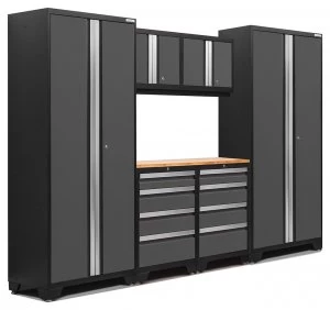Image of Bold 3.0 Grey 7 piece Garage Cabinet Set 6 Shelves