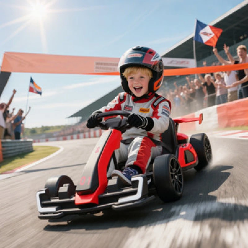 Image of HOMCOM 24V Electric Go Kart for Kids with Adjustable Seat Red