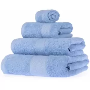 image of HOMESCAPES Turkish Cotton Light Blue Bath Towels Set - Light Blue