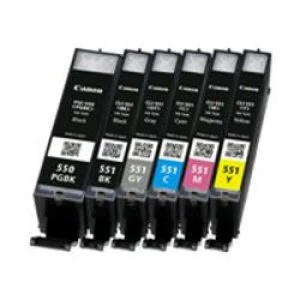 Image of Canon PGI550PGBK/CLI551 Value Pack 6 Inks