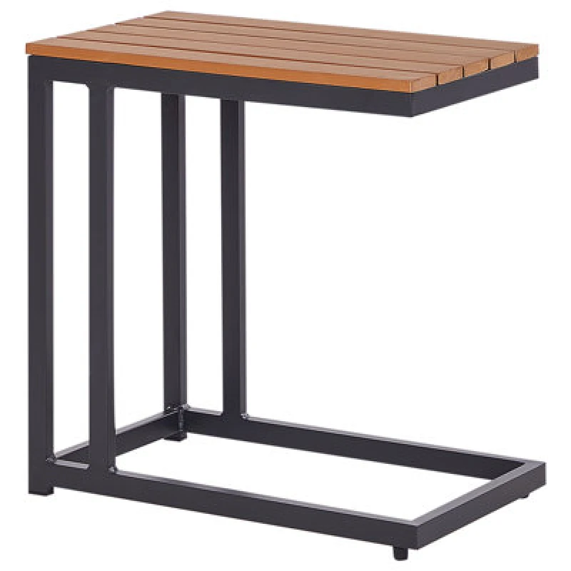 Image of Beliani Garden Side Table Messina 60 Cm 35cm Black