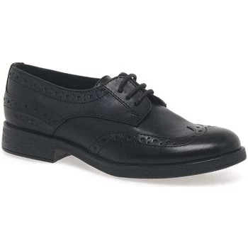 Image of Geox Agata Lace Girls Senior School Shoes Girls Childrens Casual Shoes in Black,7