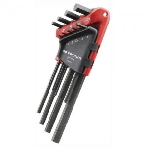 image of Facom 9 Piece Long Hexagon Allen Key Set Metric