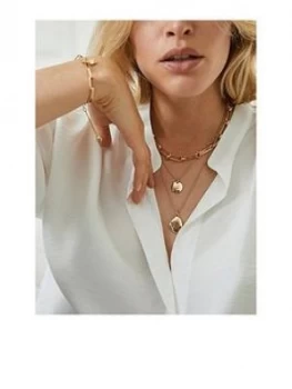 Image of Mint Velvet Gold Hammered Short Necklace