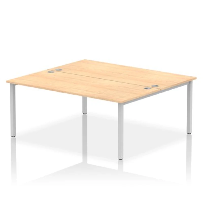 Image of Impulse Impulse Bench B2B 2 Person 1800 Silver Frame Office Bench Desk Maple IMB2P18MPES