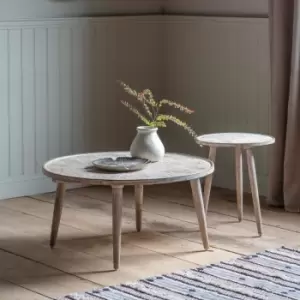 Image of Crossland Grove Mumbai Coffee Table Natural White 91 X 91 X 46Cm