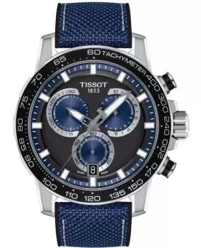 image of Tissot Supersport Chrono Black Dial Textile Strap Mens Watch T125.617.17.051.03 T125.617.17.051.03