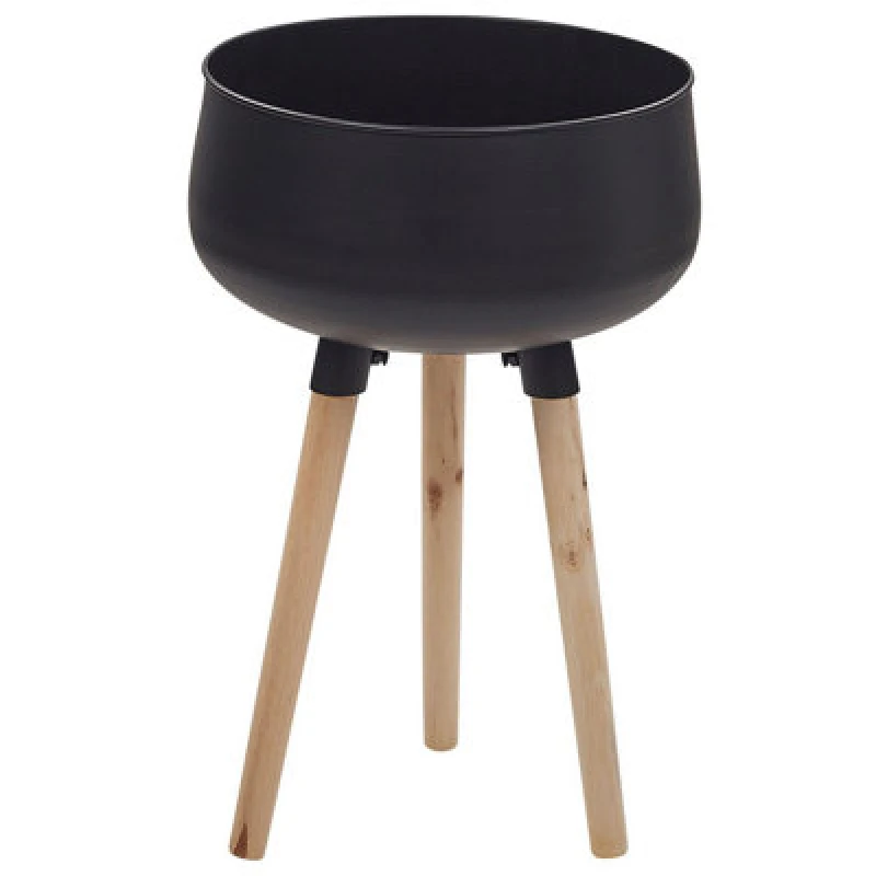Image of Beliani Elevated Plant Pot Agros Metal 35cm Black