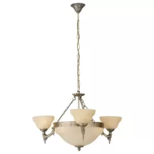 image of Pendant Light Colour Bronzed Shade Champagne Glass Alabaster Bulb E14 6x60W