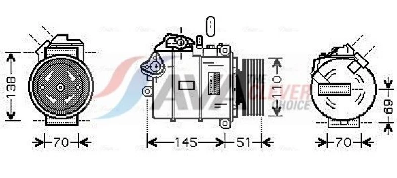 Image of Air conditioning compressor AVA COOLING SYSTEMS BWAK320