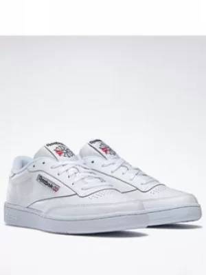 Image of Reebok Club C 85 Shoes, White/Black, Size 12, Men