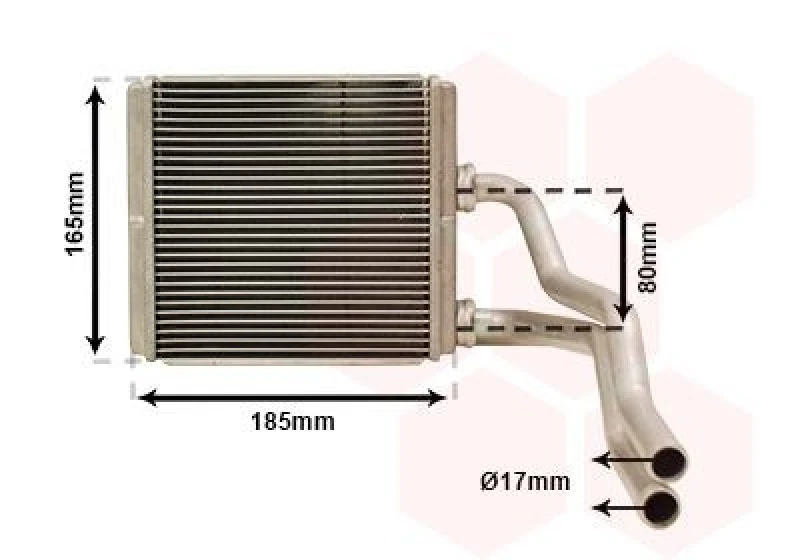 Image of VAN WEZEL Heater matrix VAN WEZEL 37016703