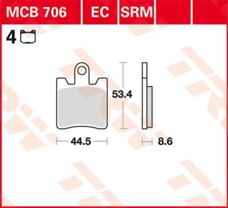 Image of TRW MCB706SRM Brake pad set Brake Pad Set,disc brake (402)