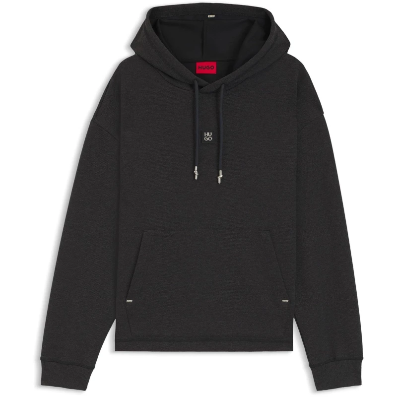Image of Hugo Mens Dineo Red Pull Over Hoodie Medium Grey 037 male 2XL