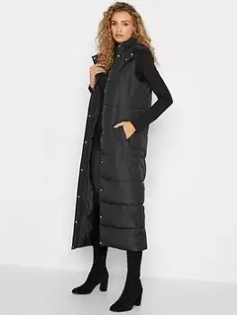 image of Long Tall Sally Midaxi Padded Gilet - Black, Size 12, Women