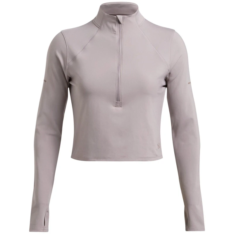 Image of Under Armour Womens Launch Elite Half-Zip Long-Sleeve Performance Top Grey female 8 (XS)