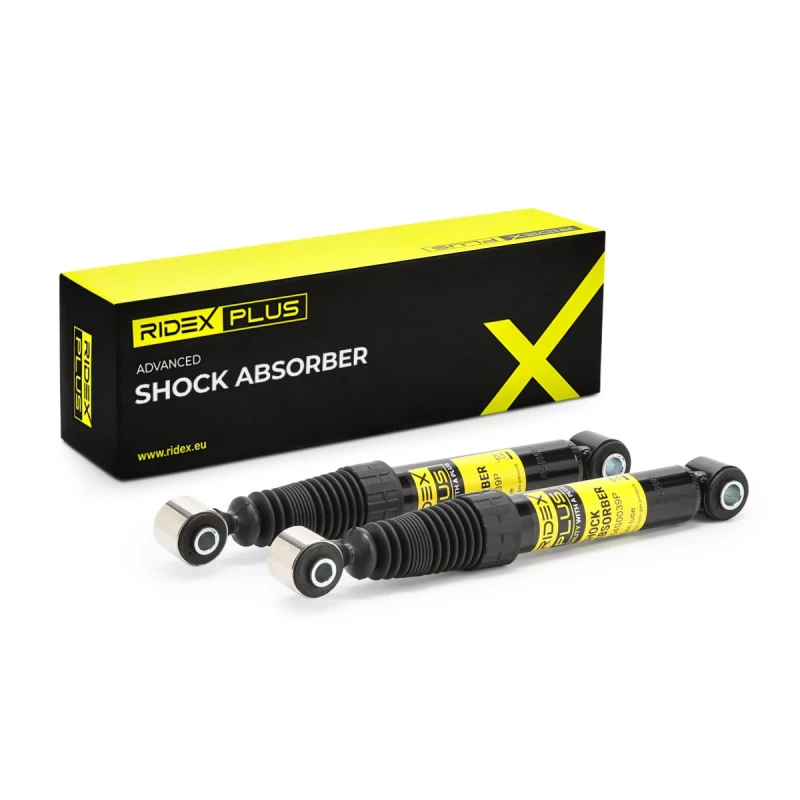 Image of RIDEX PLUS 854S1744P Shock absorber Rear Axle, Oil Pressure, Twin-Tube, Telescopic Shock Absorber, Bottom eye Shock Absorber (854)
