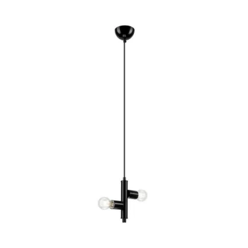 Image of Lamkur Lighting - Linda Modern Multi Arm Pendant Ceiling Light Black, 2x E27