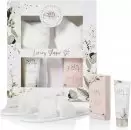 image of The Kind Edit Co. Spa Botanique Luxury Slipper Gift Set 110ml Body Wash + 100g Bath Crystals + 1 Pair Slippers