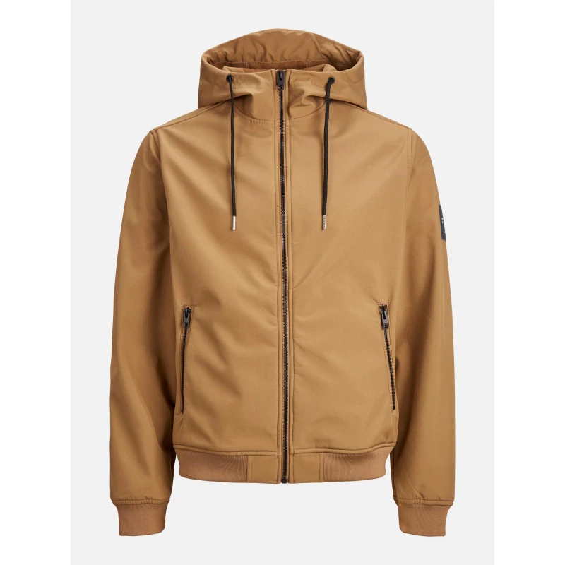 Image of Jack and Jones Mens Zipped Hooded Softshell Jacket Otter male S
