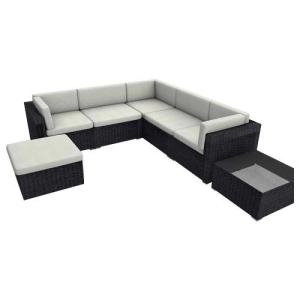 image of Amir Royalcraft Nevada 5 Seater Corner Sofa Set Brown - Garden & Outdoor