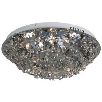 image of Linea Verdace Nano Glass & Crystal Ceiling Light Aluminum