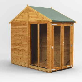 Image of 4x8 Power Apex Summerhouse - Brown