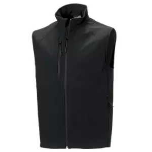 Image of Russell Mens 3 Layer Soft Shell Gilet Jacket (XS) (Black)