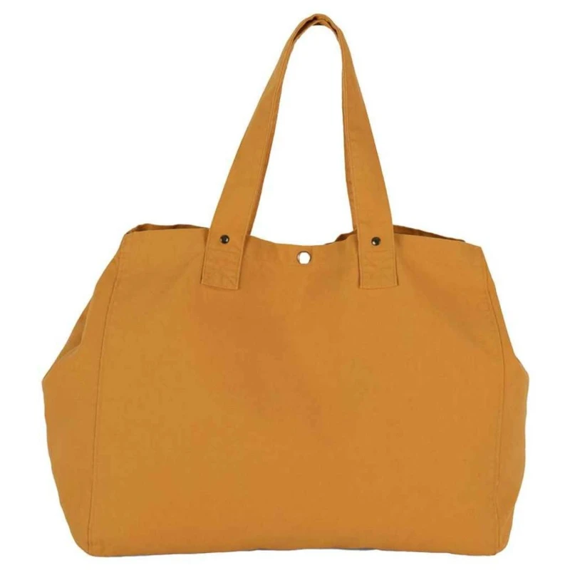 Image of Kimood Womens Washed Cotton Shopper Bag in Yellow Yellow Female One Size
