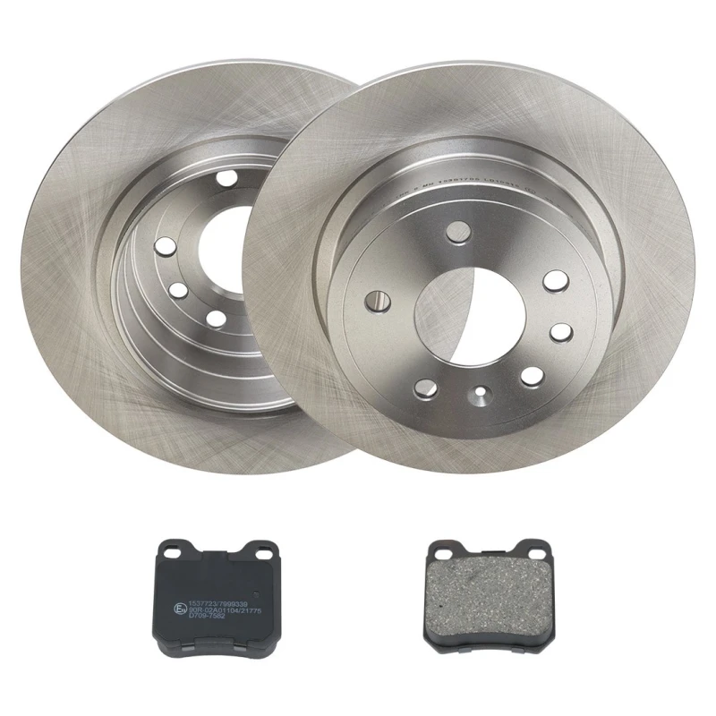 Image of RIDEX 3405B3358 Brake disc and pads set Rear Axle, Brake Disc Type: Solid, excl. wear warning contact Brake Set,disc brakes (3405)