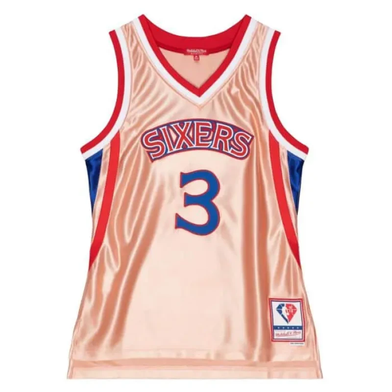 Image of Mitchell & Ness NBA Philadelphia 76ers Womens Jersey Allen Iverson Rose Female L