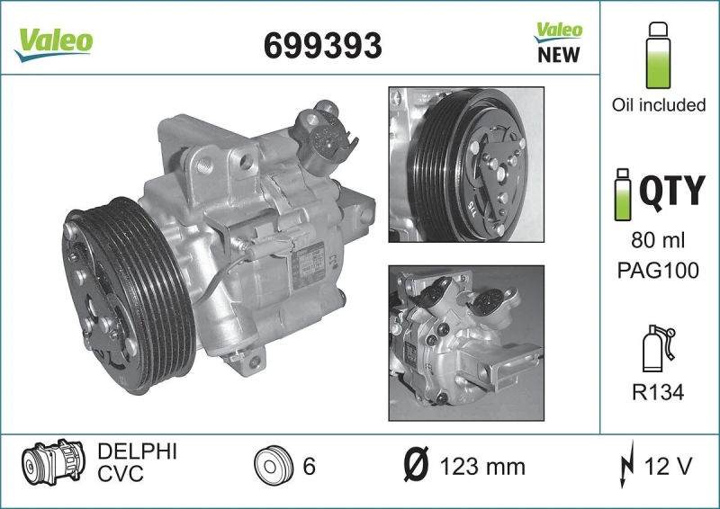 Image of Air conditioning compressor VALEO 699393