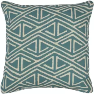 Image of Nomi Monoprint Cushion Teal, Teal / 45 x 45cm / Polyester Filled