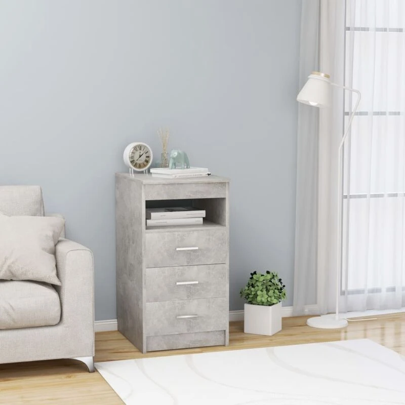 Image of VIDAXL Drawer Cabinet Concrete Grey 40x50x76cm Engineered Wood vidaXL 801809