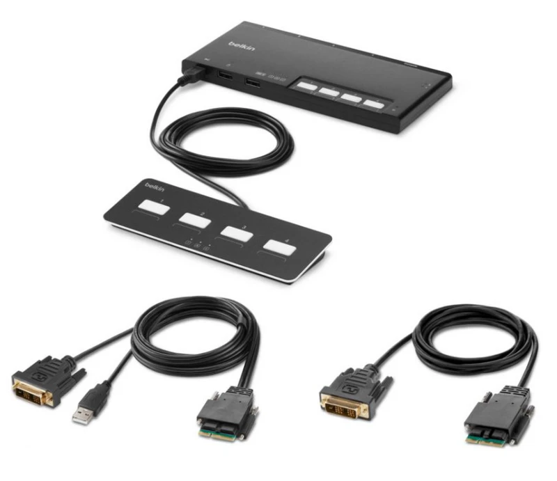 Image of Belkin F1DN104MOD-DD-4 KVM switch Black
