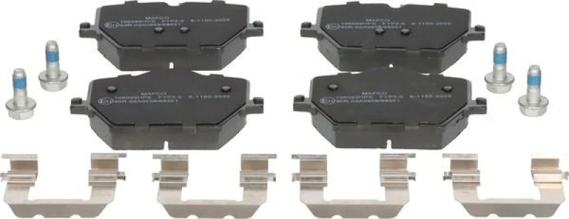 Image of MAPCO 106099HPS Brake pad set Rear Axle, excl. wear warning contact, with accessories, with brake caliper screws Brake Pad Set,disc brake (402)