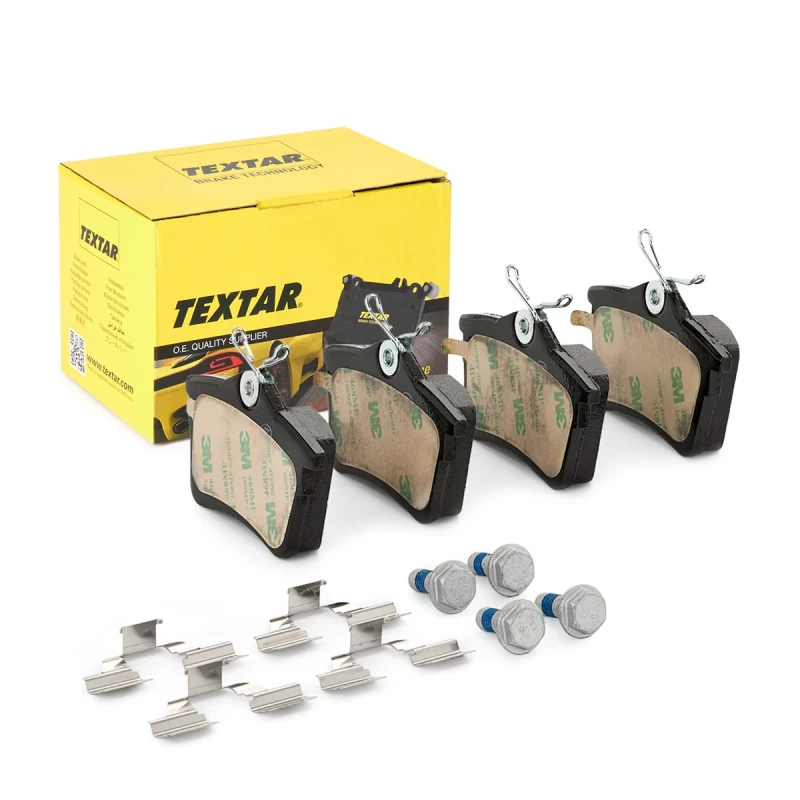 Image of TEXTAR 2476501 Brake pad set not prepared for wear warning indicator, with accessories, with brake caliper screws Brake Pad Set,disc brake (402)