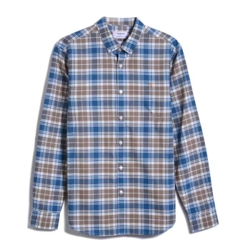 Image of Farah Brewer Checked Shirt - Blue