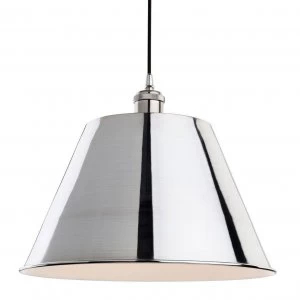 Image of 1 Light Dome Ceiling Pendant Brushed Chrome, E27
