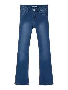 Image of NAME IT Stretchy Boot-cut Jeans Women Blue