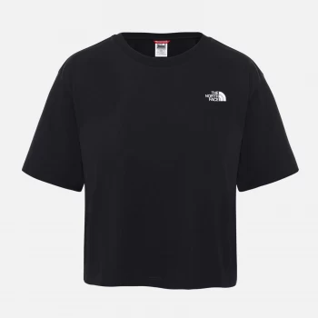 Image of The North Face Womens Cropped Simple Dome Short Sleeve T-Shirt - TNF Black - L