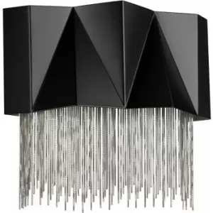 image of Loops - 3 Bulb Wall Light Geometric Pendant Layers Satin Black Silver LED G9 3.5W led