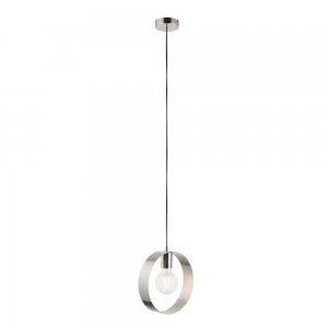 Image of 1 Light Ceiling Pendant Brushed Nickel, E27