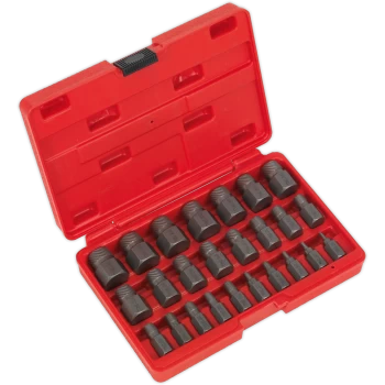 image of Sealey 25 Piece Multi Spline Screw Extractor Set