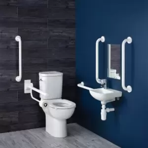 image of Contour 21 Doc m Pack with Close Coupled Toilet and White Rails - Right Handed - Armitage Shanks