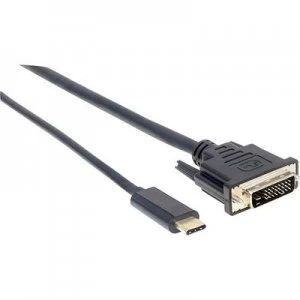 Image of Manhattan 152457 DVI / USB-C Adapter [1x USB-C plug - 1x DVI-D plug] Black 200.00 cm