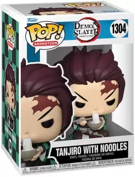 image of Demon Slayer Tanjiro with noodles vinyl figurine no. 1304 Funko Pop! multicolor